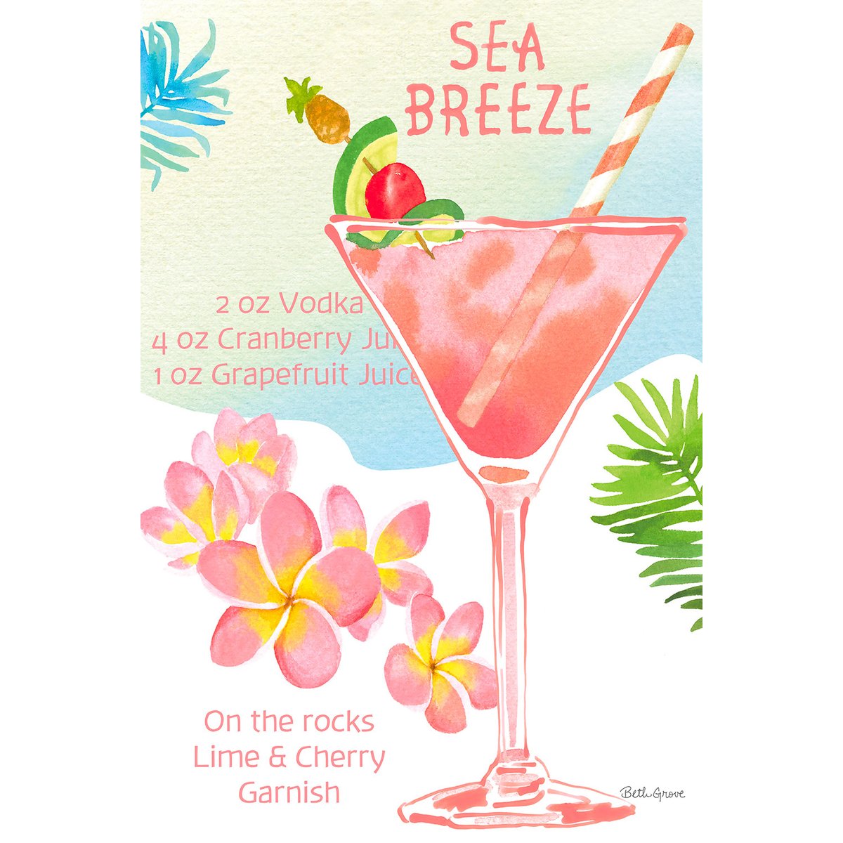 Tableau Sea breeze en aquarelle tableau alu dibond, HEXOA