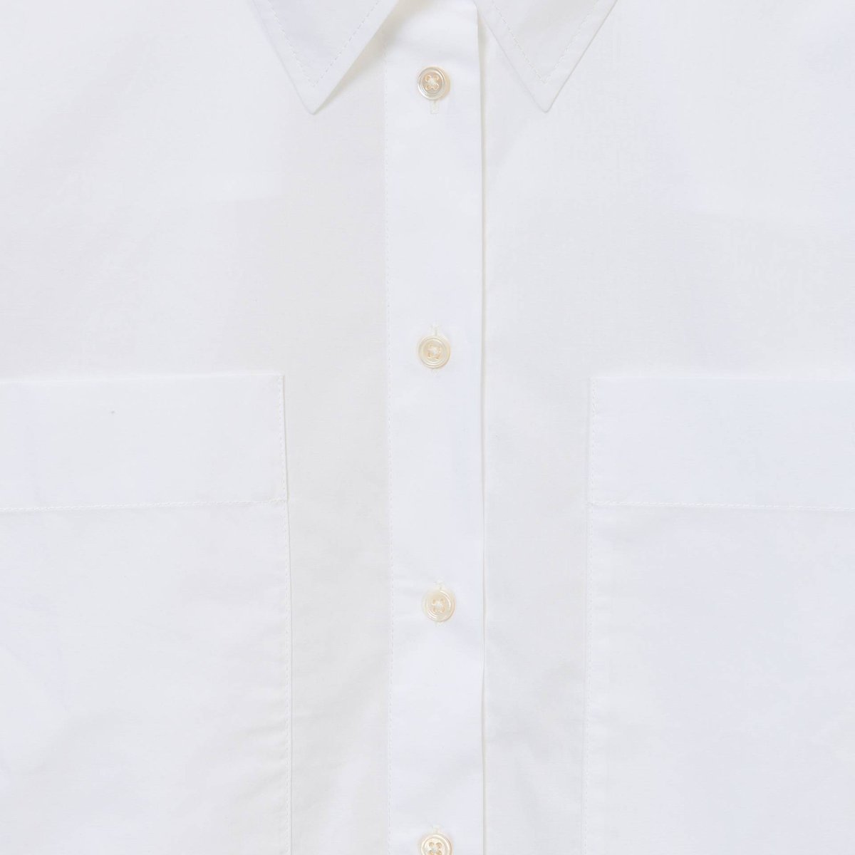 Chemise unie avec manches longues en coton BIO GOTS blanc, MONOPRIX