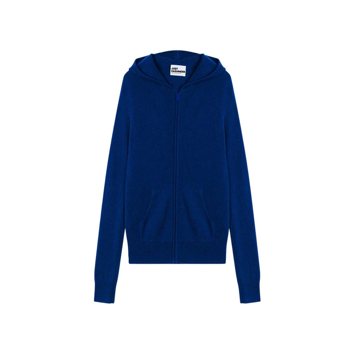 Gilet Zippé Capuche Outremer Debbie bleu foncé, JUST CASHMERE
