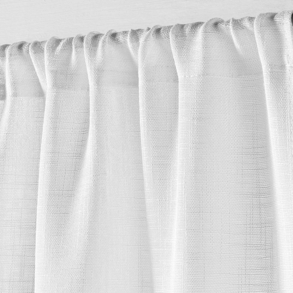 Voilage grande fenêtre - Effet lin tissé blanc, DOUCEUR D'INTÉRIEUR