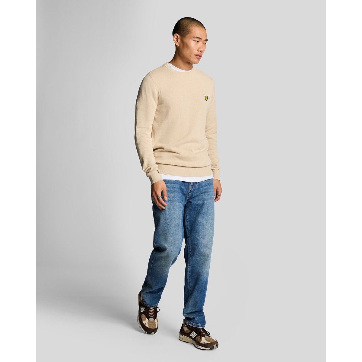 Jean coupe regular fuselé en denim bleu pierre wash, LYLE & SCOTT