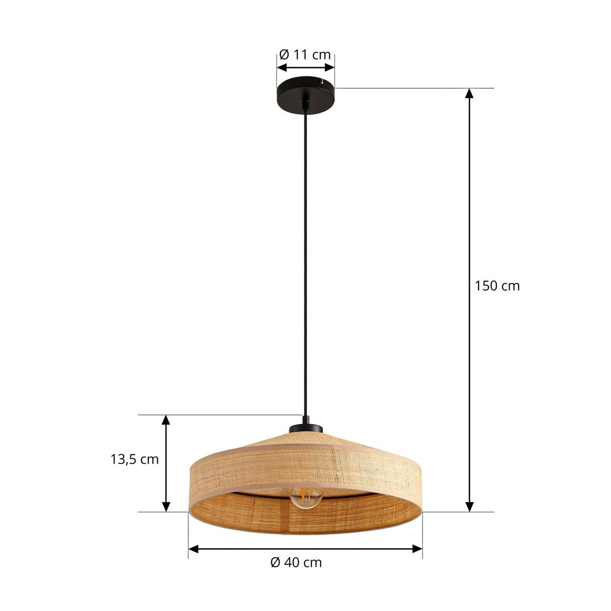 Suspension en bois scandinave, Haldor beige, LINDBY