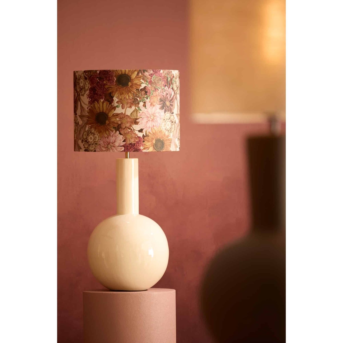 Pied De Lampe Métal BENAO crème, LIGHT & LIVING