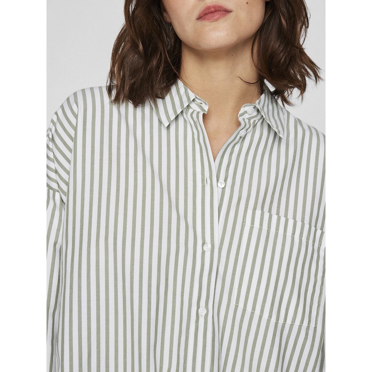 Chemise à fines rayures blanc/vert, VILA