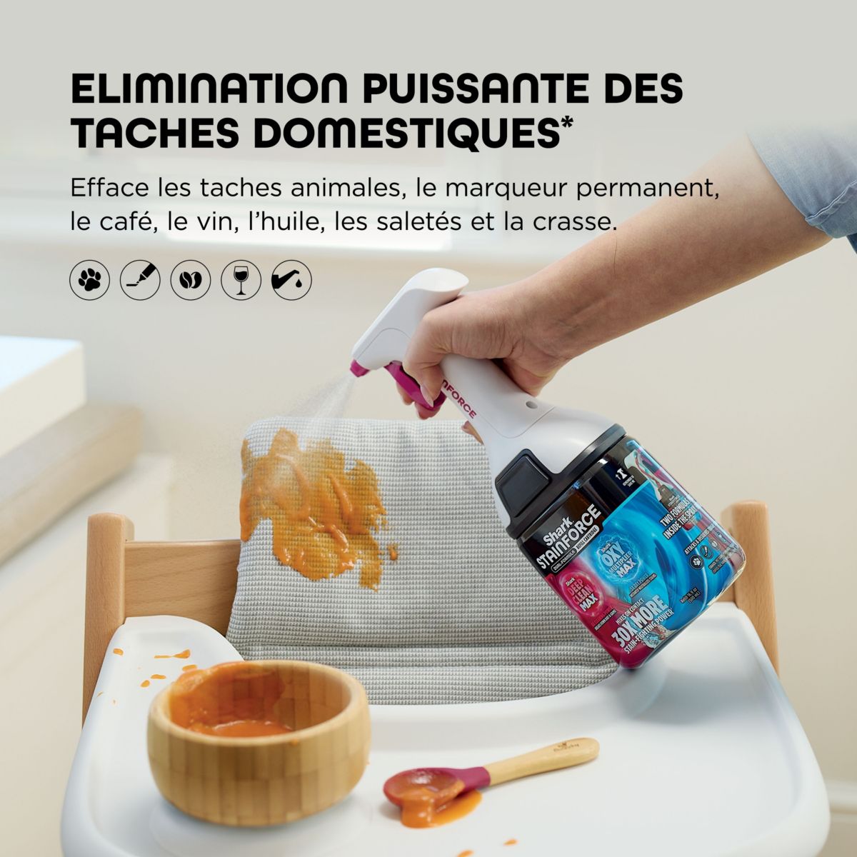 Détergent Détachant StainStriker OXY Multiplier liquide StainForce couleur unique, SHARK