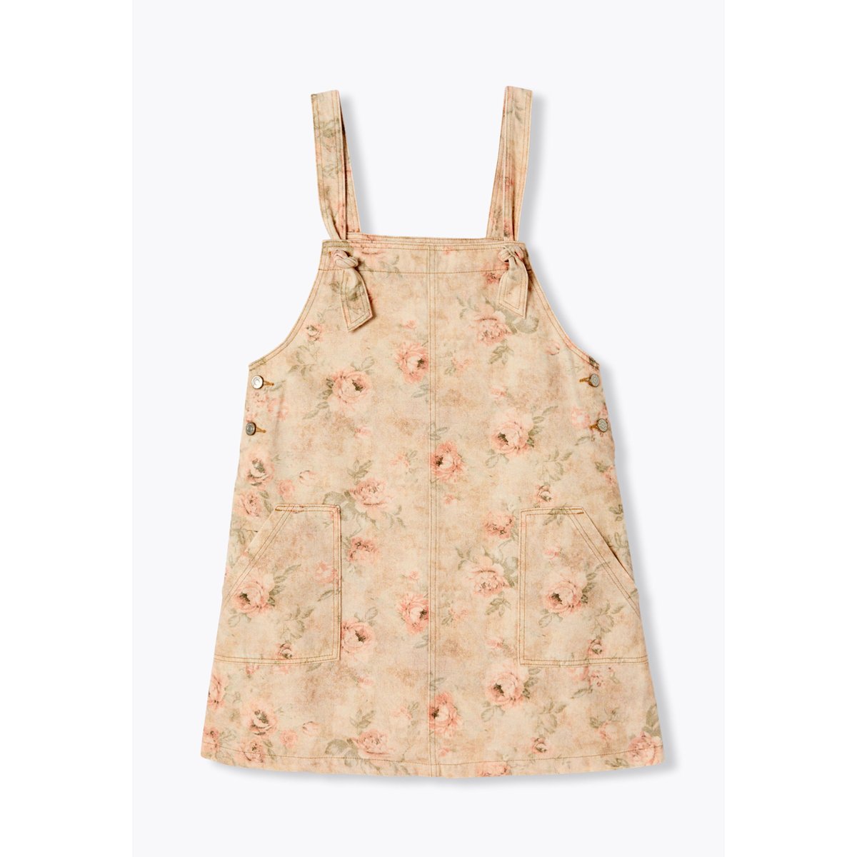 Robe salopette fleurie imprimé écru, PROMOD
