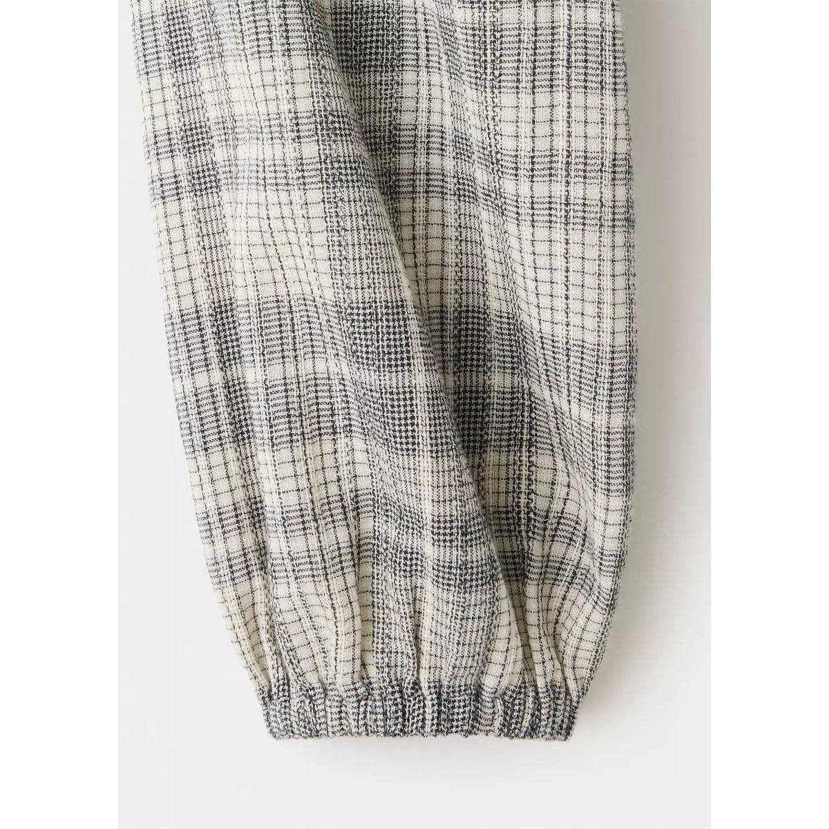 Blouse à carreaux à volant blanc cassé, MANGO TEEN