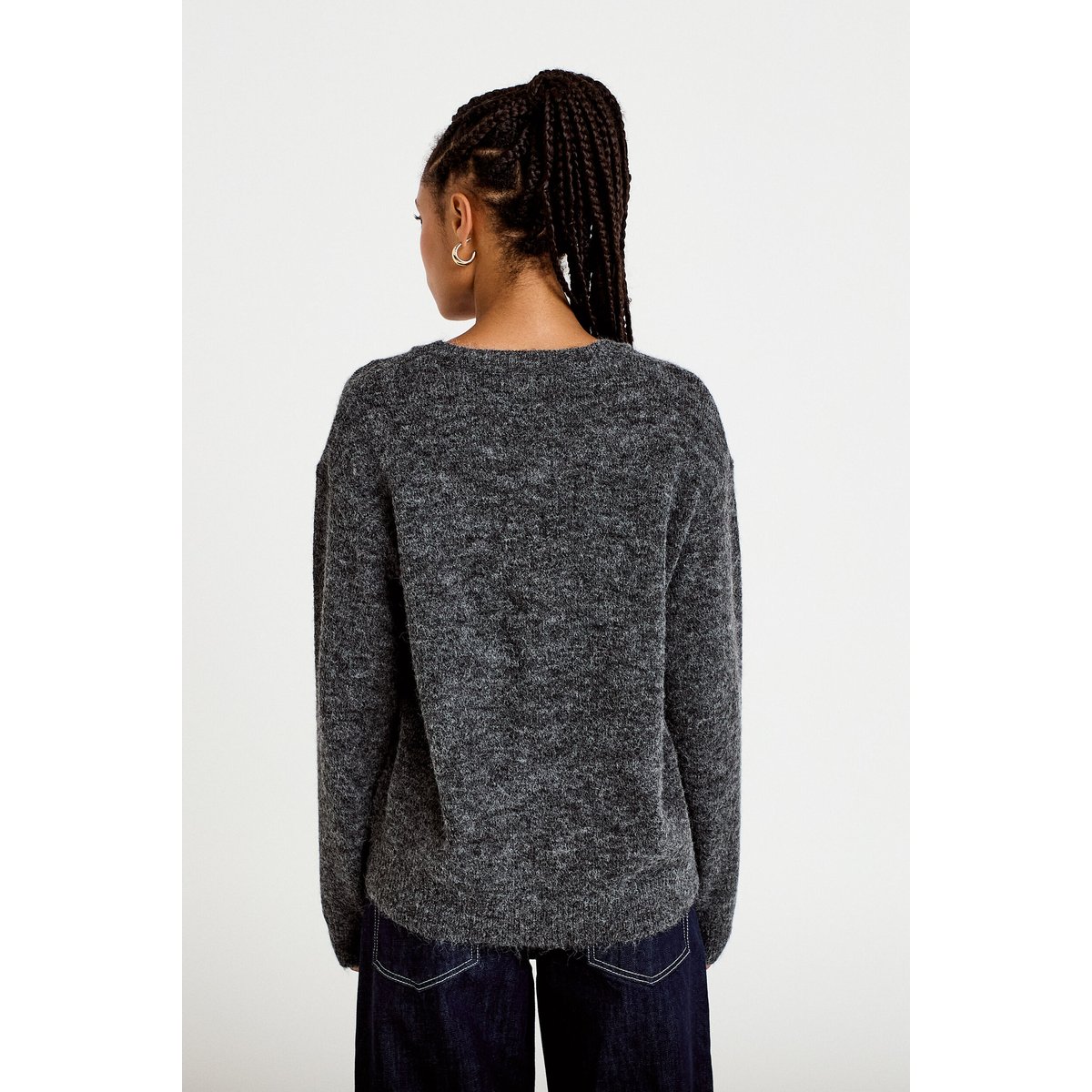 Gilet ample manches longues gris foncé, CACHE CACHE