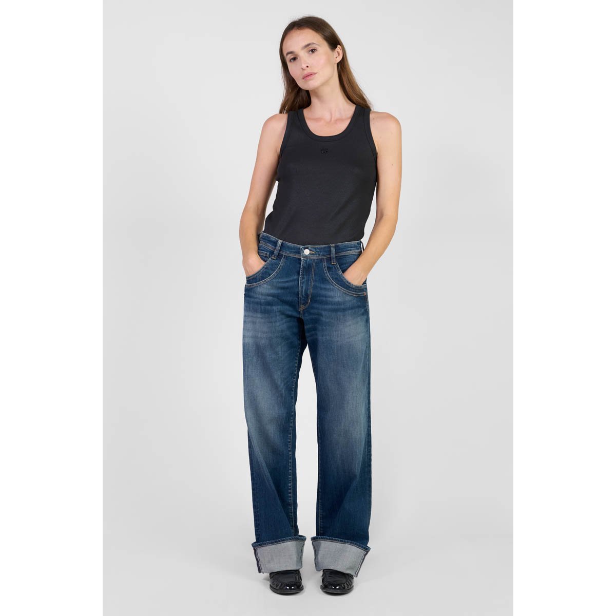 Jeans loose, large 400/28 loose , longueur 34 blue, LE TEMPS DES CERISES