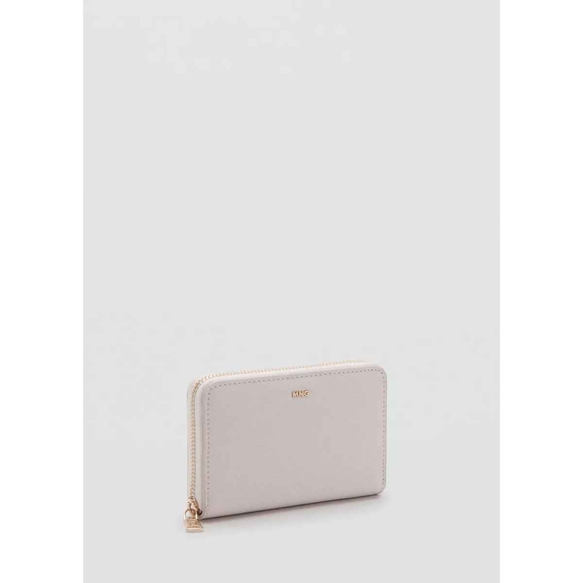 Portefeuille moyen effet saffiano gris glacé, MANGO