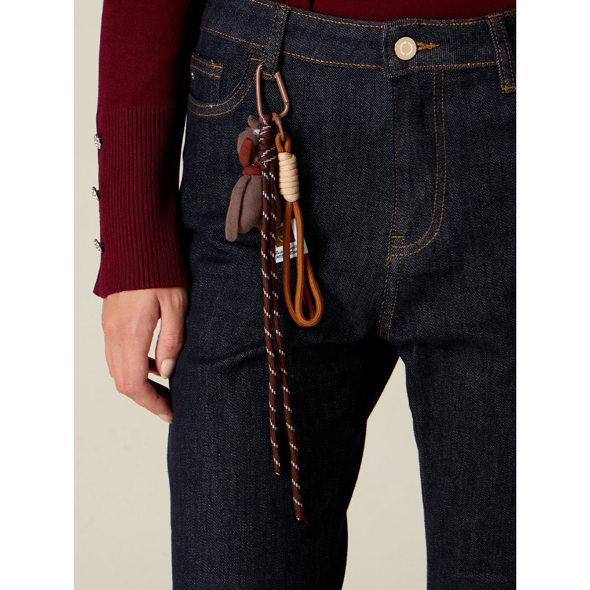 Jean flare taille haute avec charm bleu, OLTRE