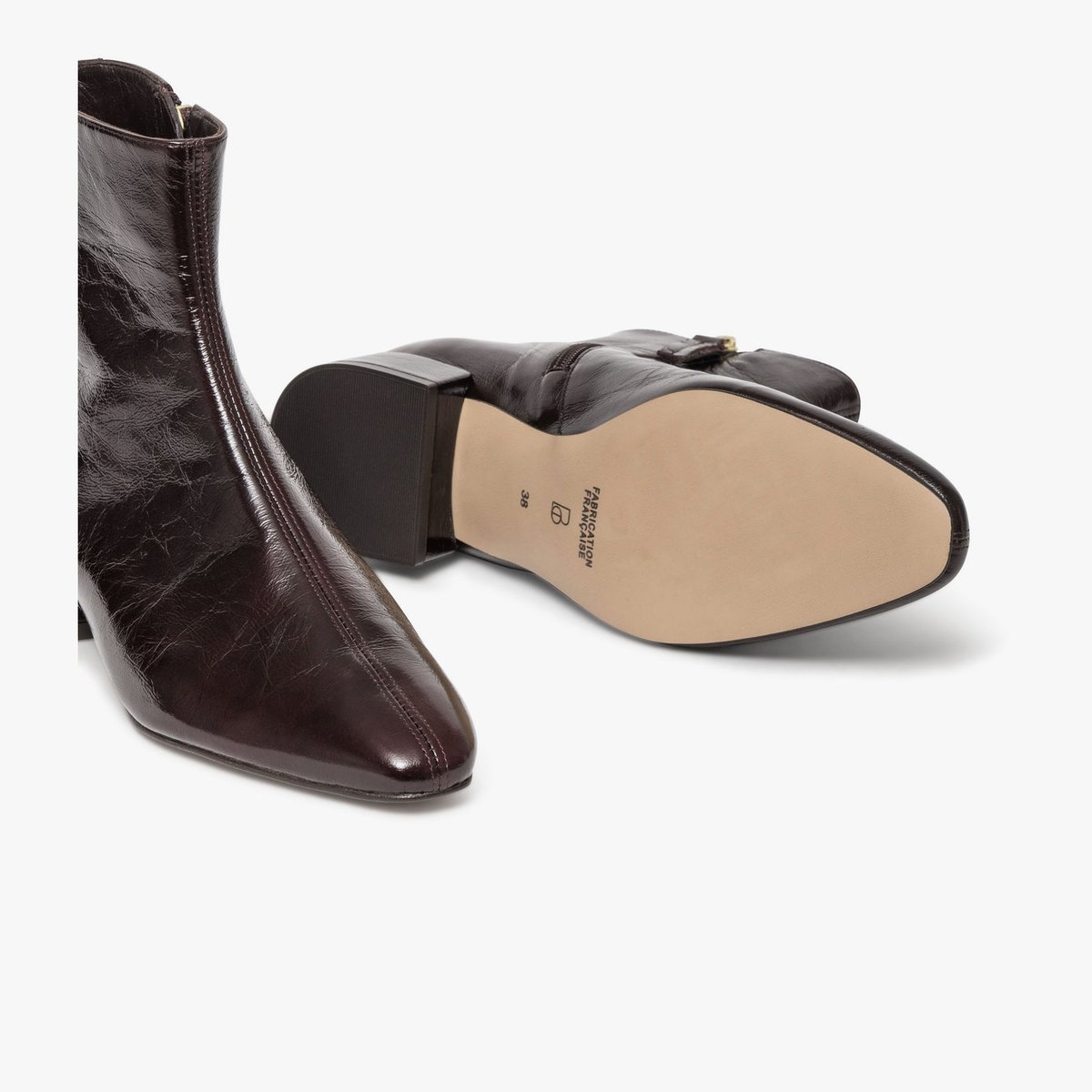Boots À Talon en cuir MELLE marron marron fonce, BOCAGE