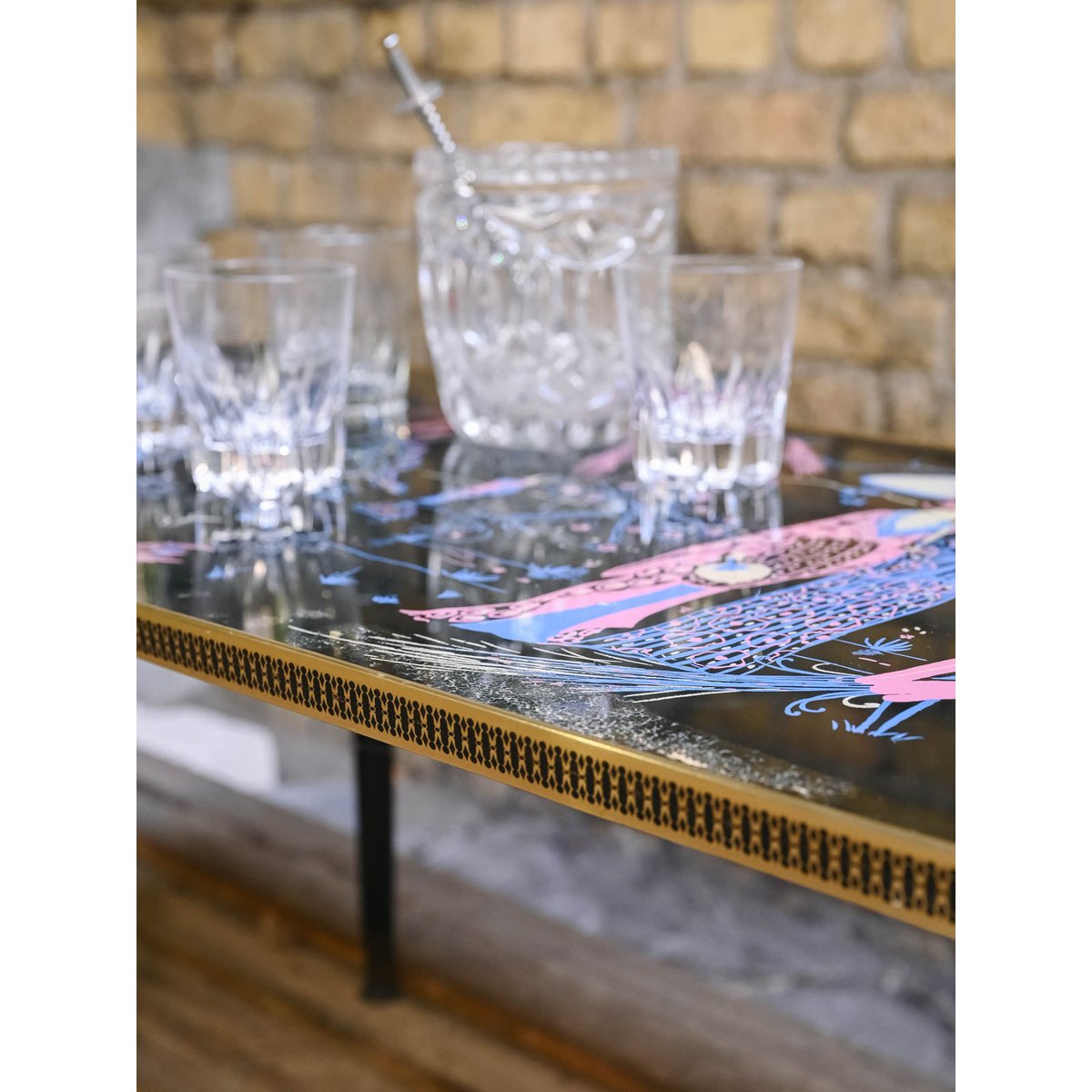 Table basse japonisante Donna N°1527 - Bon état noir, DEBONGOUT