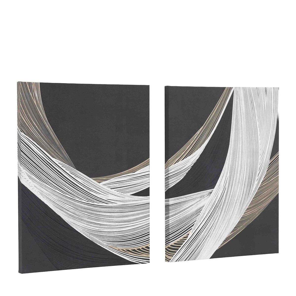 Set of 2 Curve Appeal Framed Canvas black, ÉDITÉ