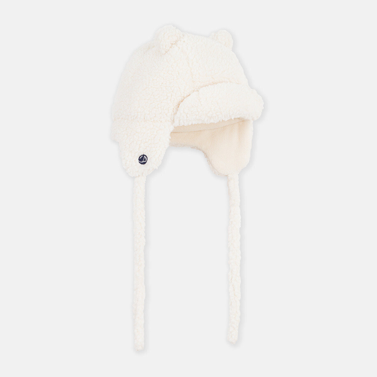 Chapka en sherpa avec des oreilles ecru, PETIT BATEAU