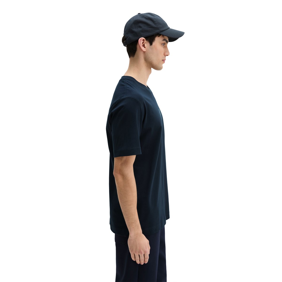 T-shirt regular en pur coton bio bleu foncé, MARC O'POLO