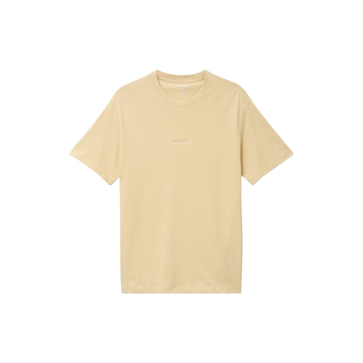 T-shirt en coton manches courtes jaune clair, BONOBO