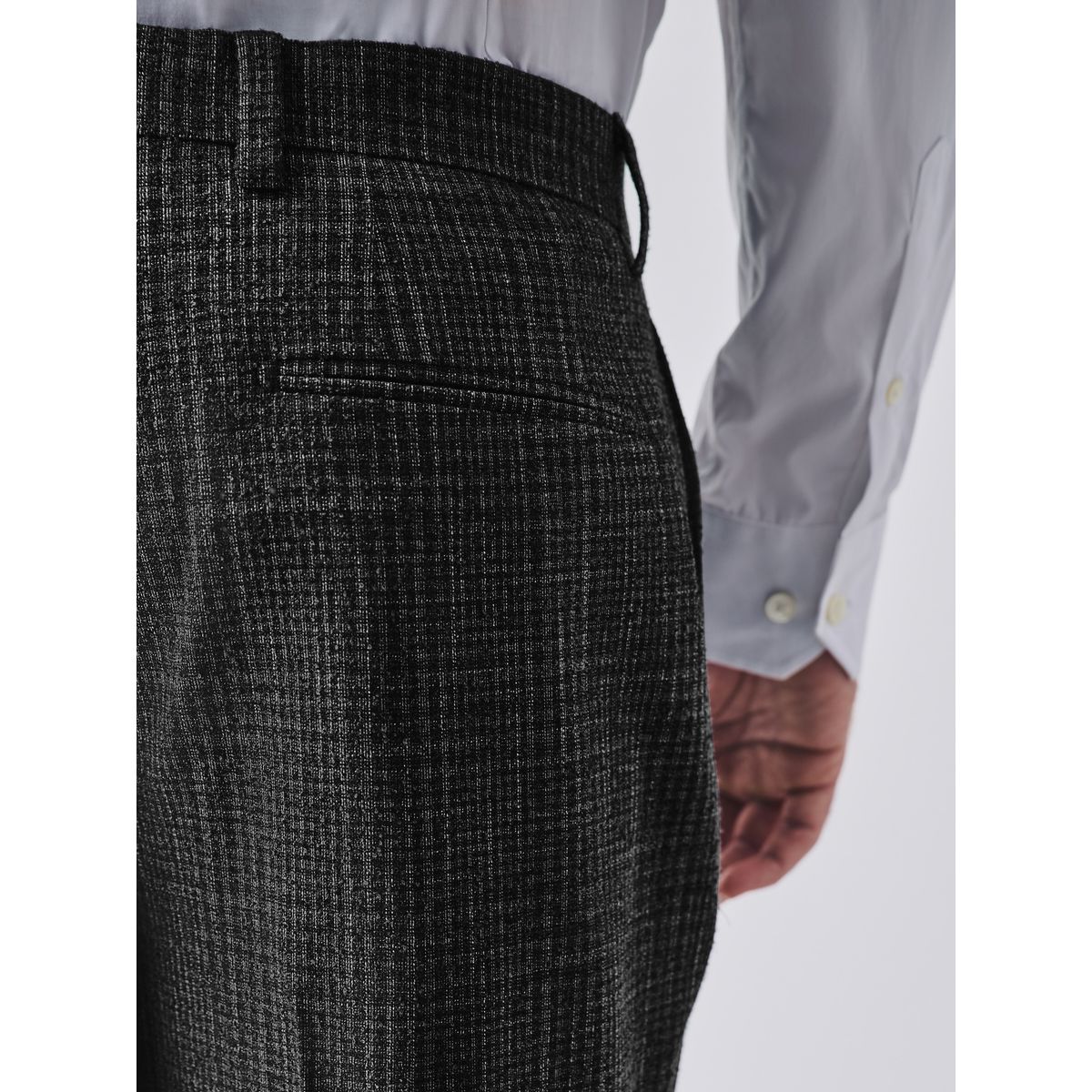 Pantalon de costume slim bouclé à carreaux gris anthracite, NEXT