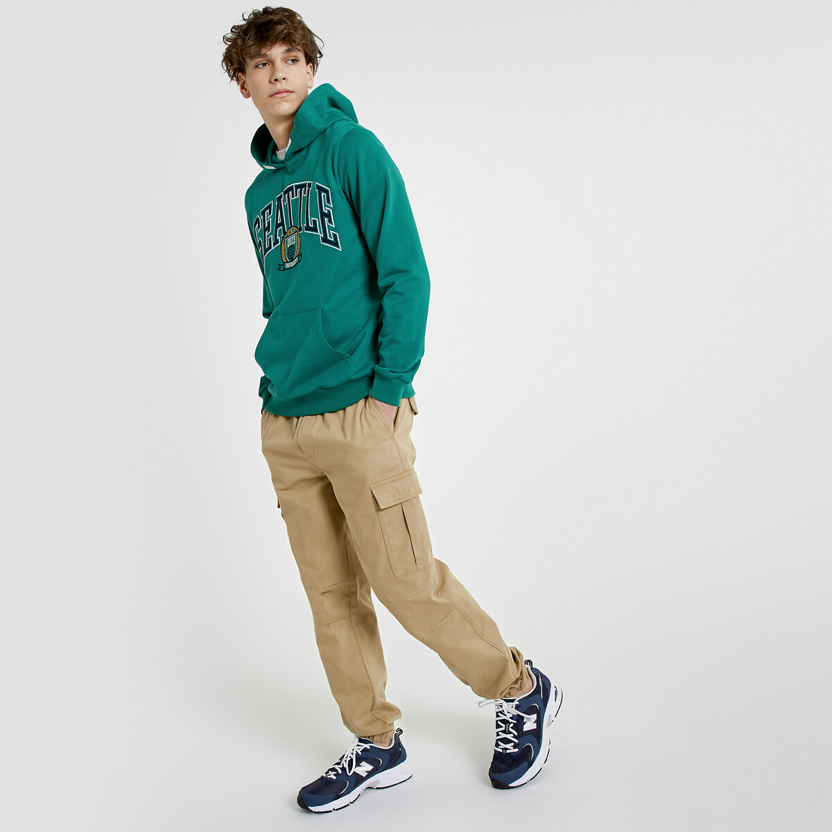 Cotton Cargo Trousers beige, LA REDOUTE COLLECTIONS