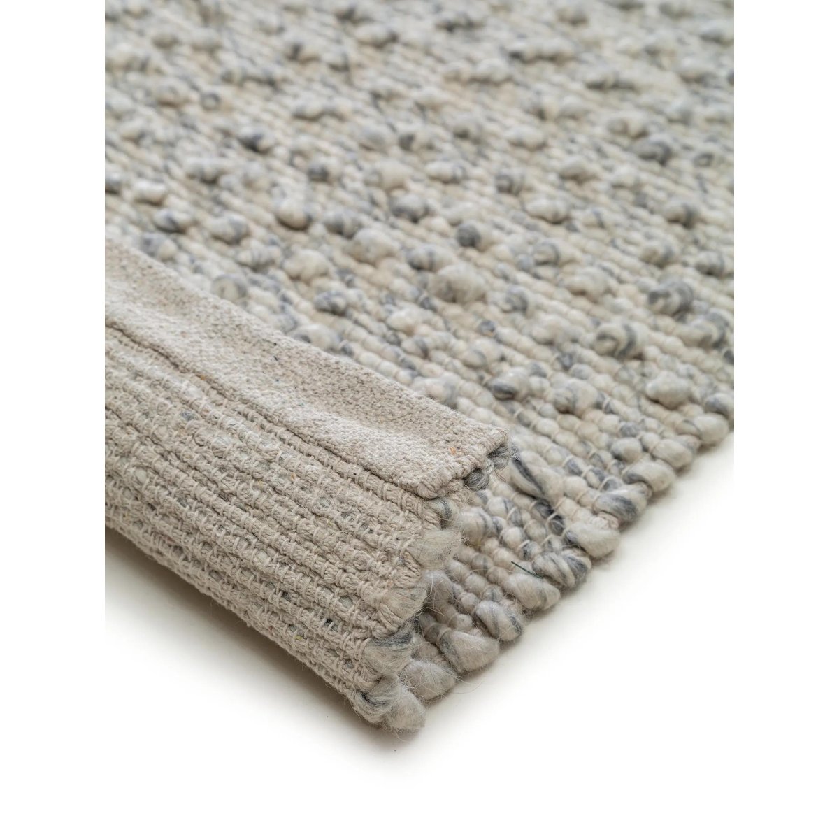 Tapis de laine tissé main LANA gris, BENUTA 
