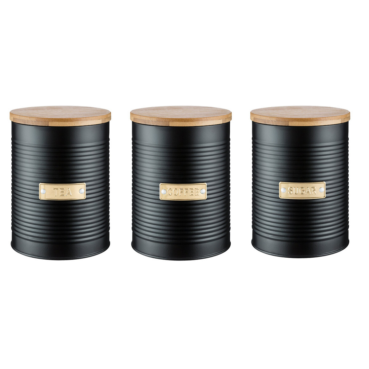 Otto Tea Coffee Sugar Canisters in Black black, TYPHOON