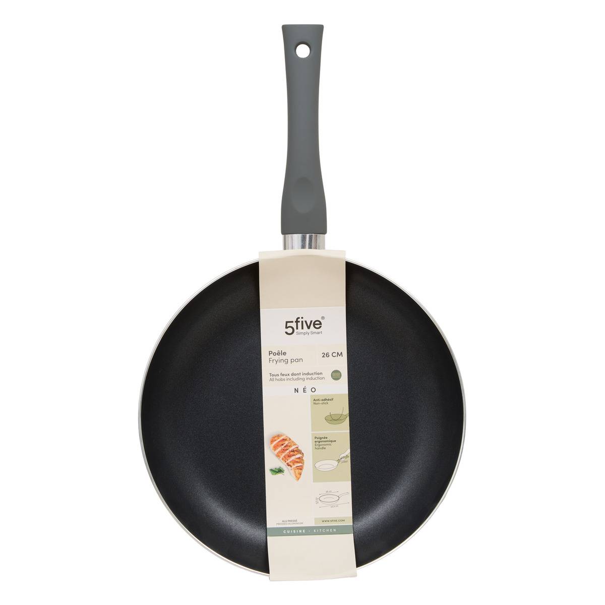 Poêle en aluminium 26cm NEO gris, 5FIVE SIMPLY SMART