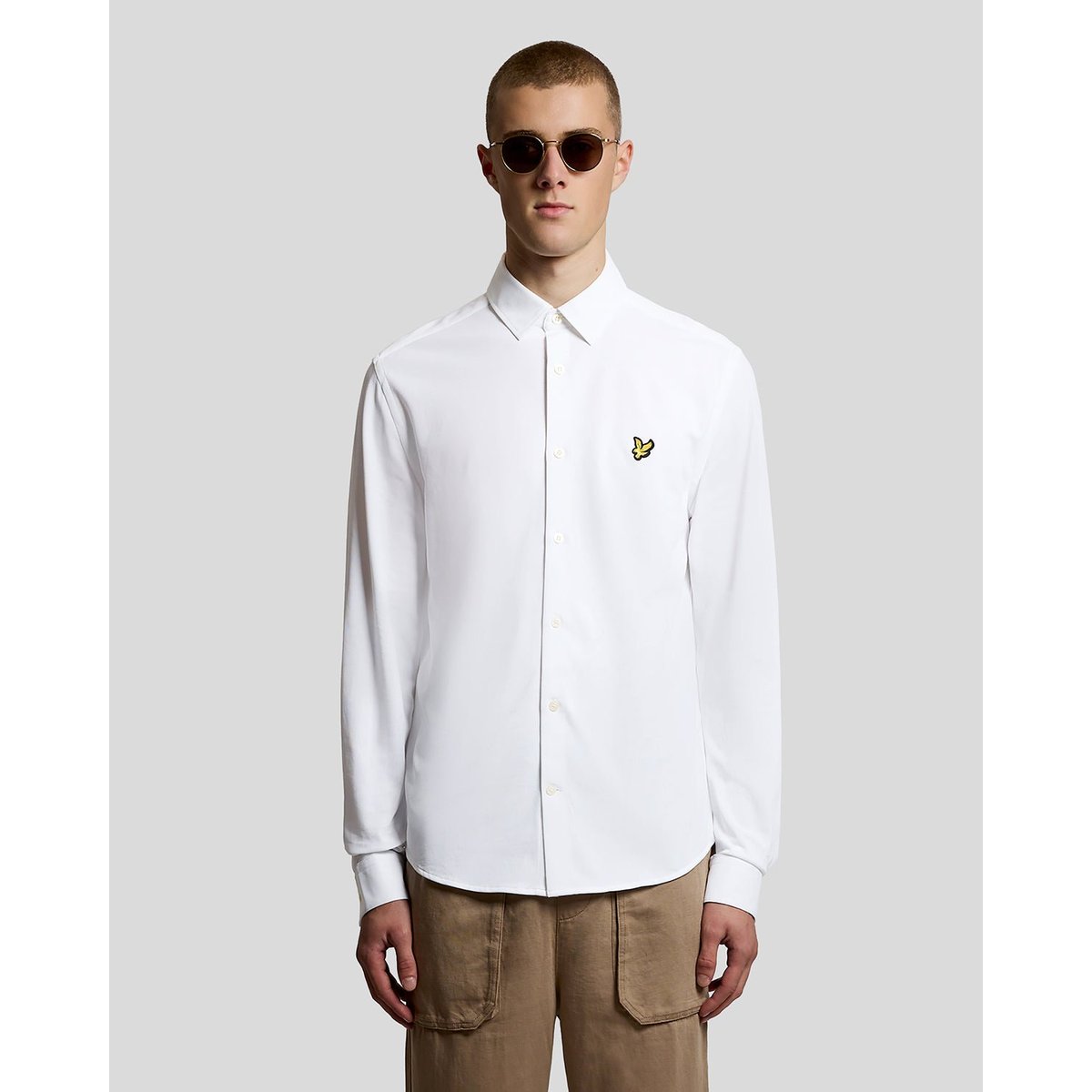 Chemise en coton Oxford Jersey blanc, LYLE & SCOTT