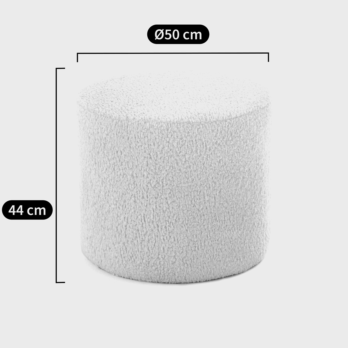 Pouf bouclette, Séméon naturel, LA REDOUTE INTERIEURS