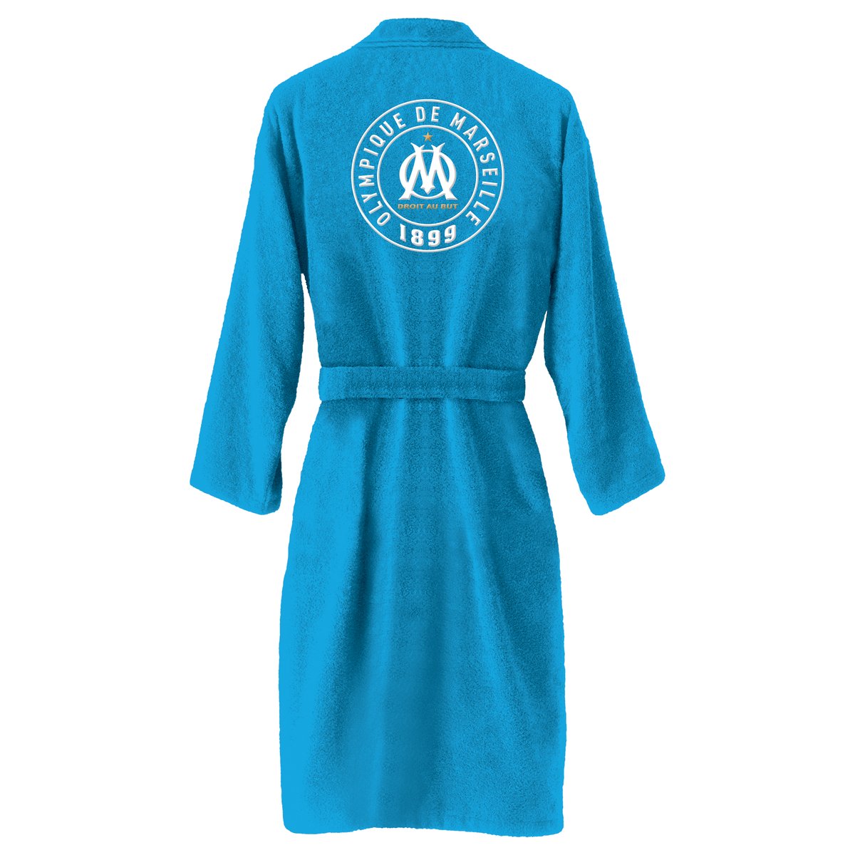 Peignoir col kimono brodé bouclette 100% coton, OM 1899 bleu, OLYMPIQUE DE MARSEILLE
