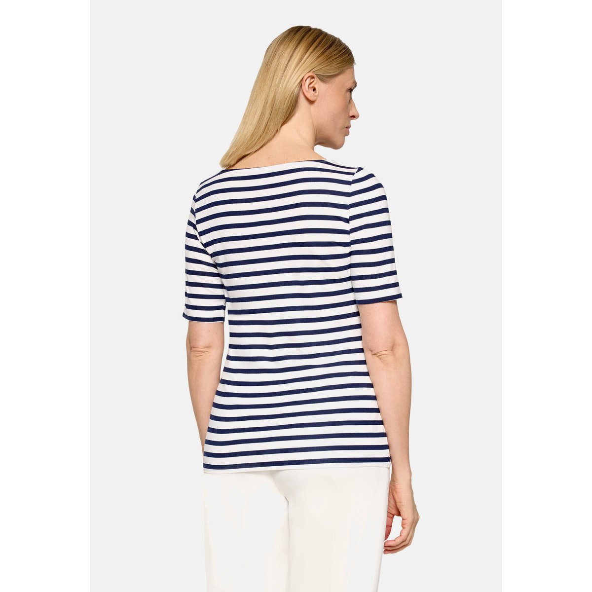 T-shirt à rainures à motif placé blanc/bleu, BETTY BARCLAY