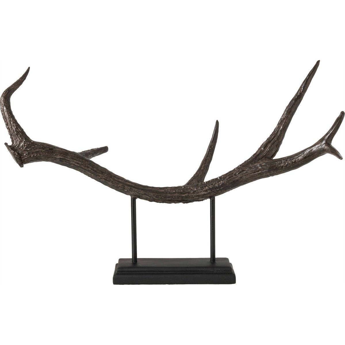 Bois de cerf décoratif sur socle noir, RECOLLECTION