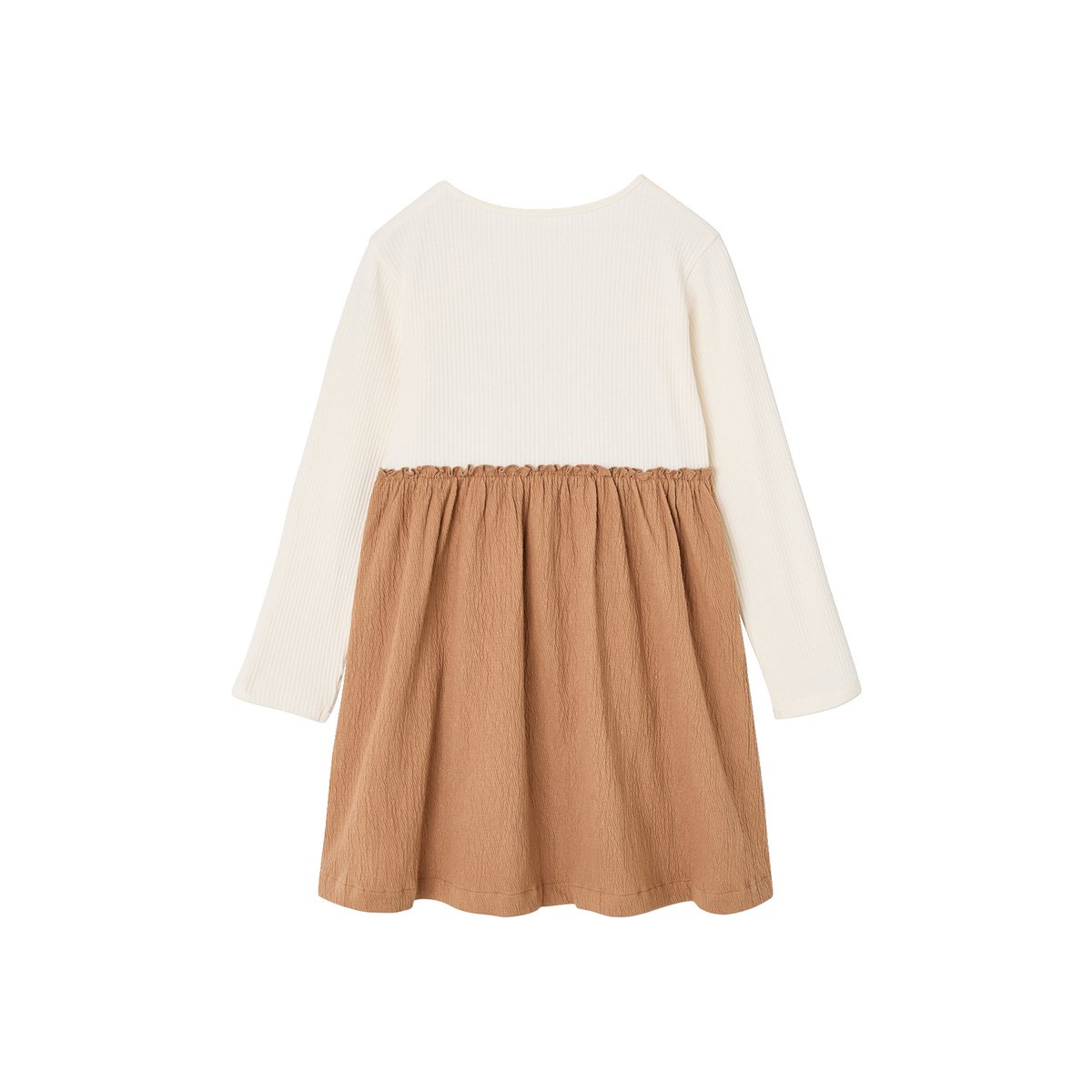 Robe 2 en 1 manches longues camel, VERTBAUDET