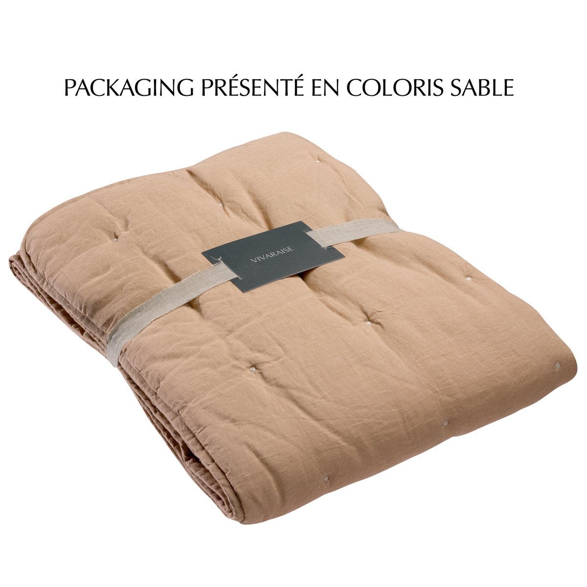 Chemin de lit Plume Lointaine naturel beige, EDEN