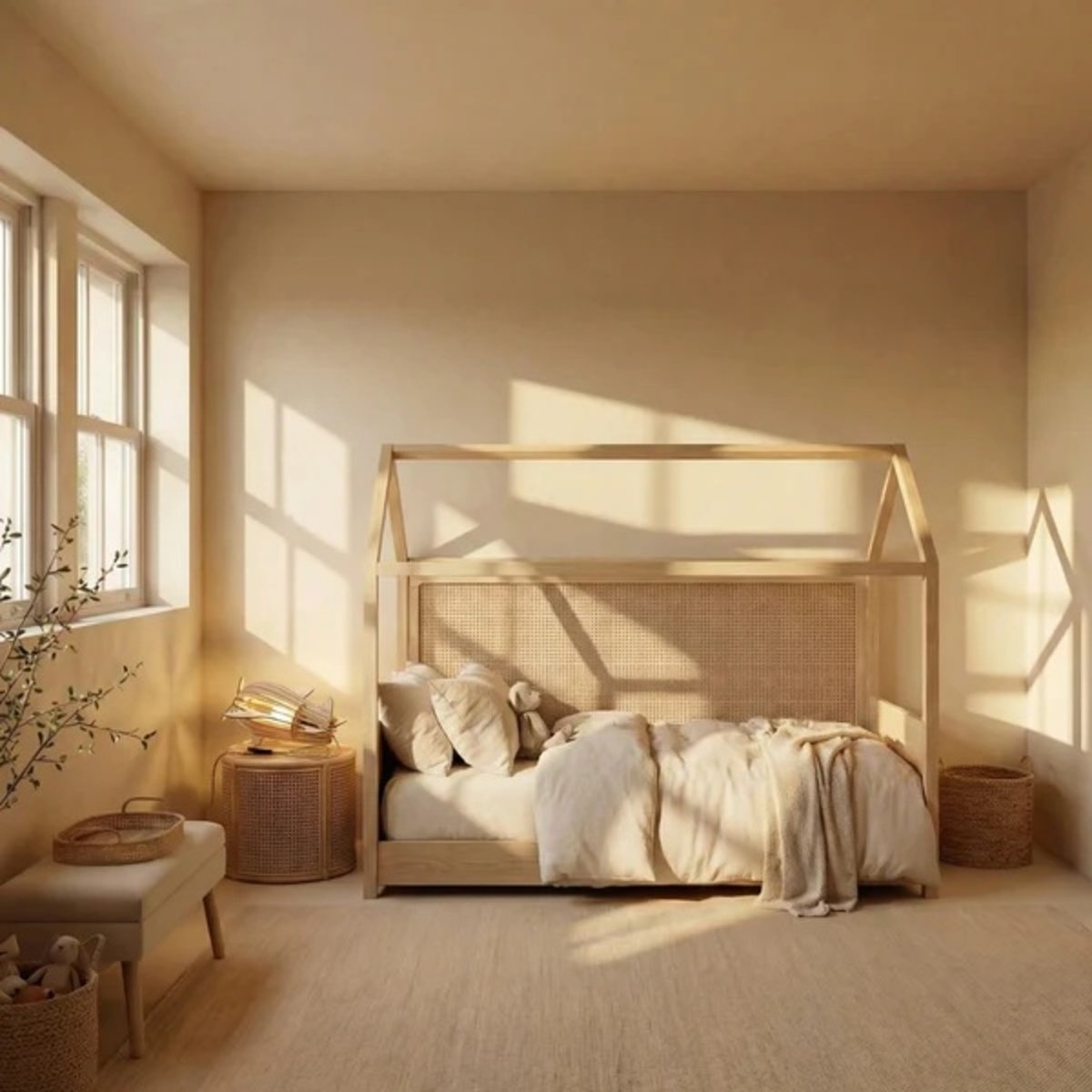 Lampe de table en bois de peuplier ANTOINE bois clair, ATELIER LOUPIOTE