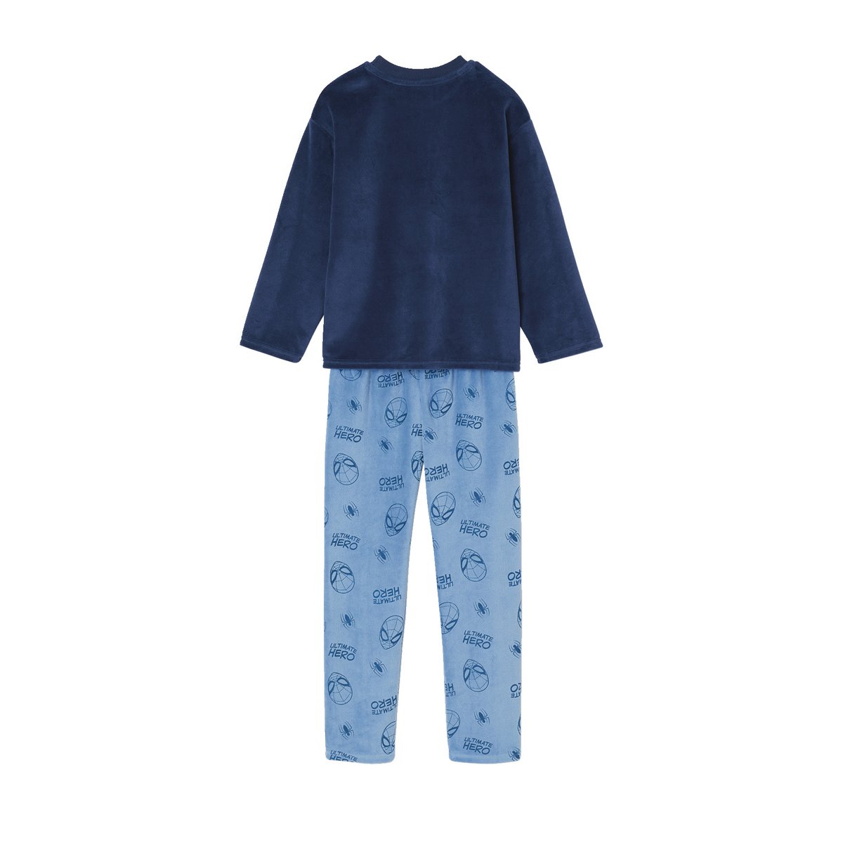 Pyjama en velours Spiderman bleu azur, VERTBAUDET