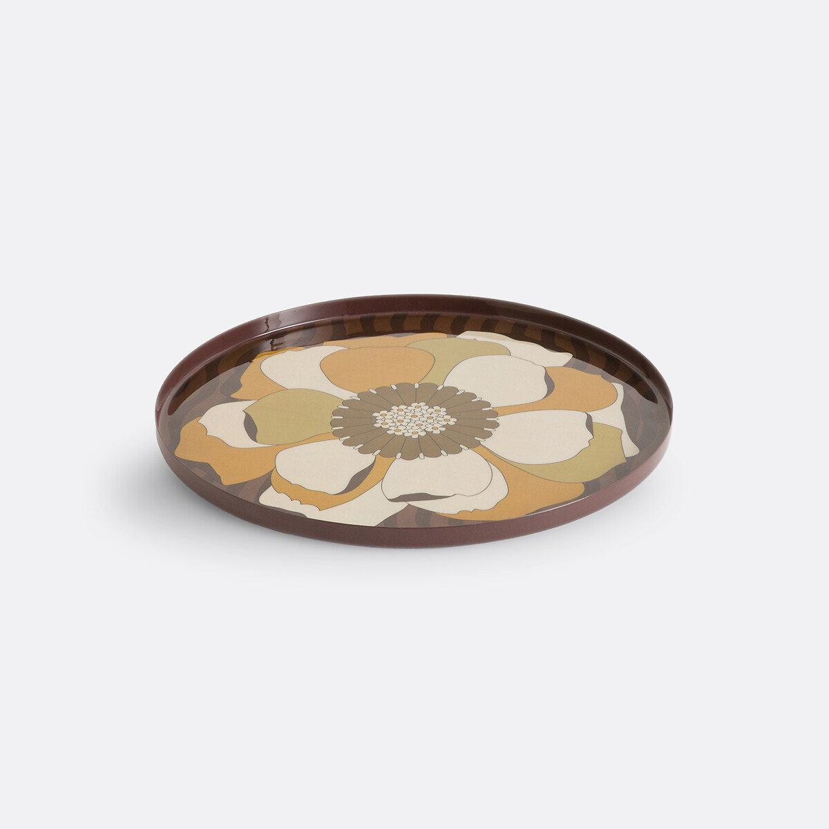 Plateau rond métal acier, Solanne multicolore, LA REDOUTE INTERIEURS
