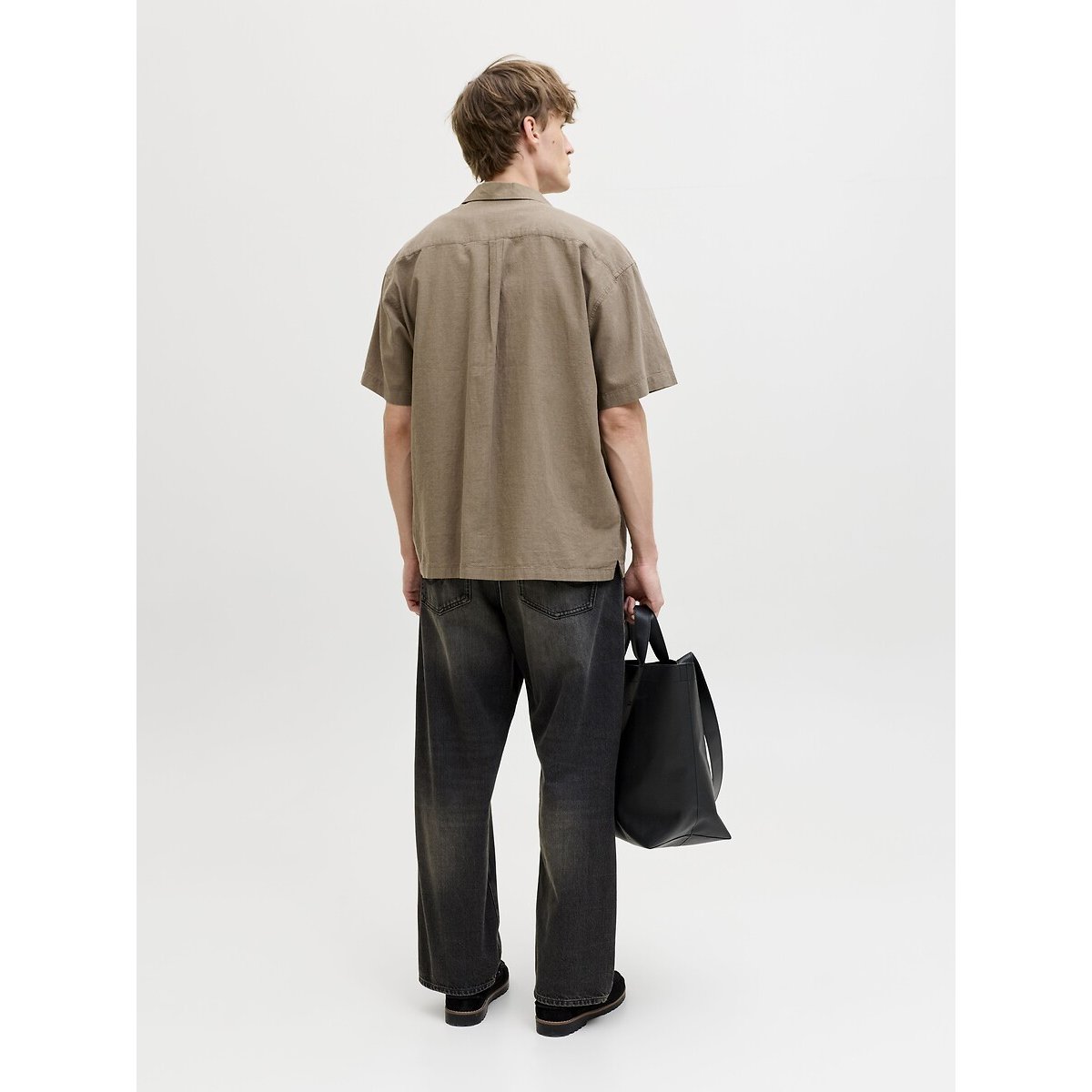 Chemise loose manches courtes marron, JACK & JONES