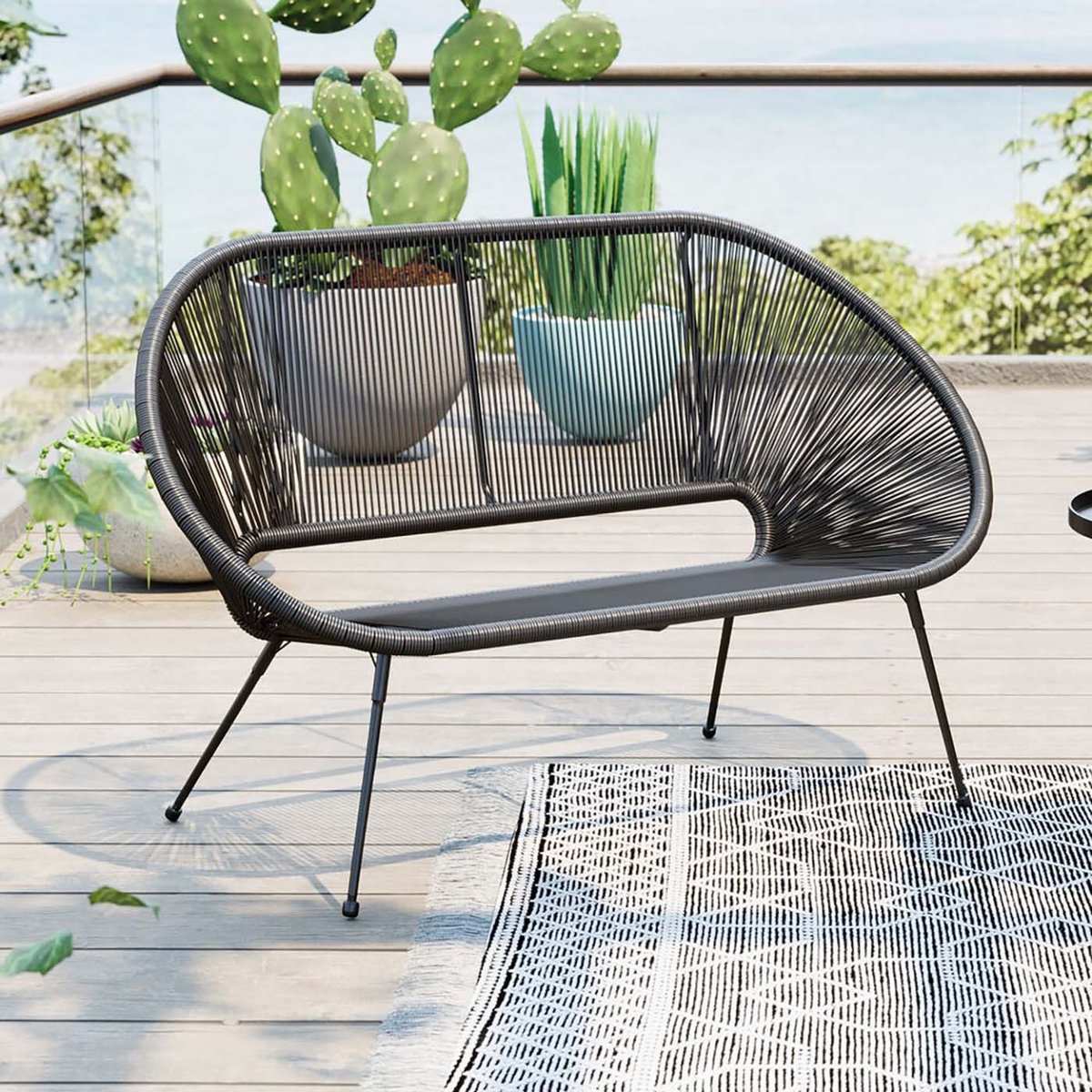 Banquette de jardin, ACAPULCO noir, KARE DESIGN