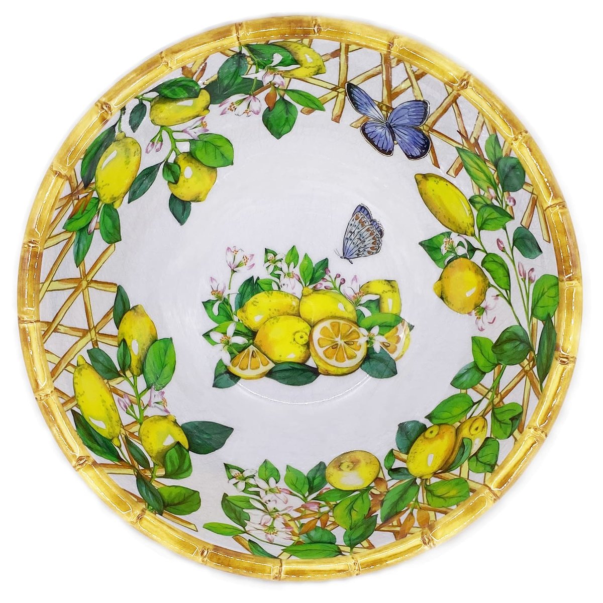 Saladier profond Capri 25 cm citrons jaunes - collection carpi, LES JARDINS DE LA COMTESSE