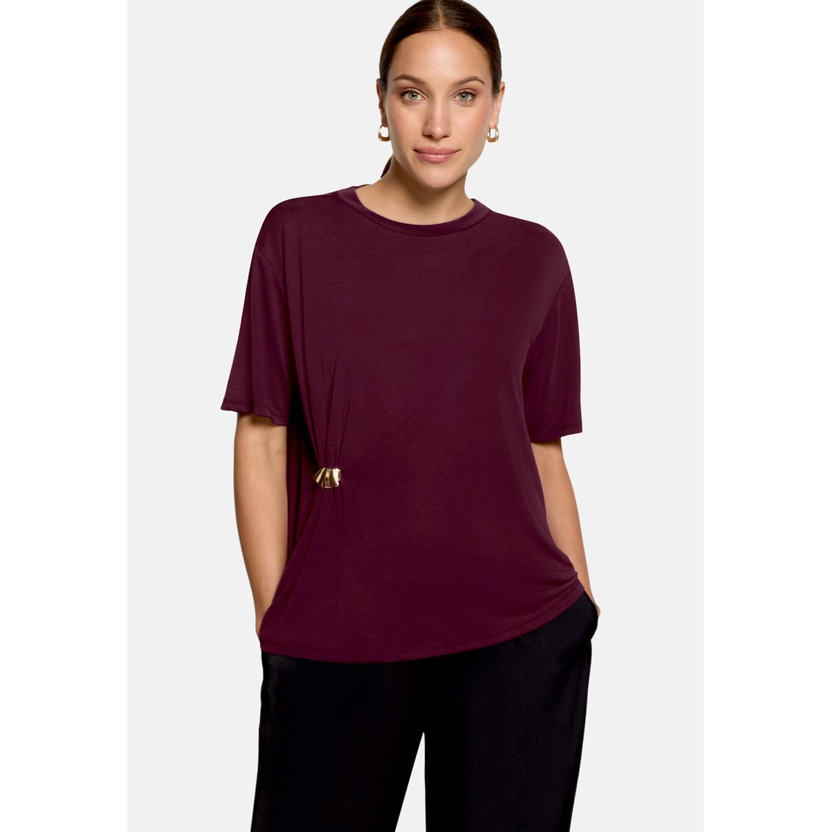 T-shirt à boucle dark aubergine, ZERO