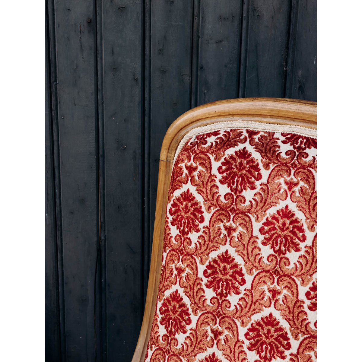 Fauteuil bordeaux au style Louis XV Ernest N°1061 - Bon état rouge, DEBONGOUT
