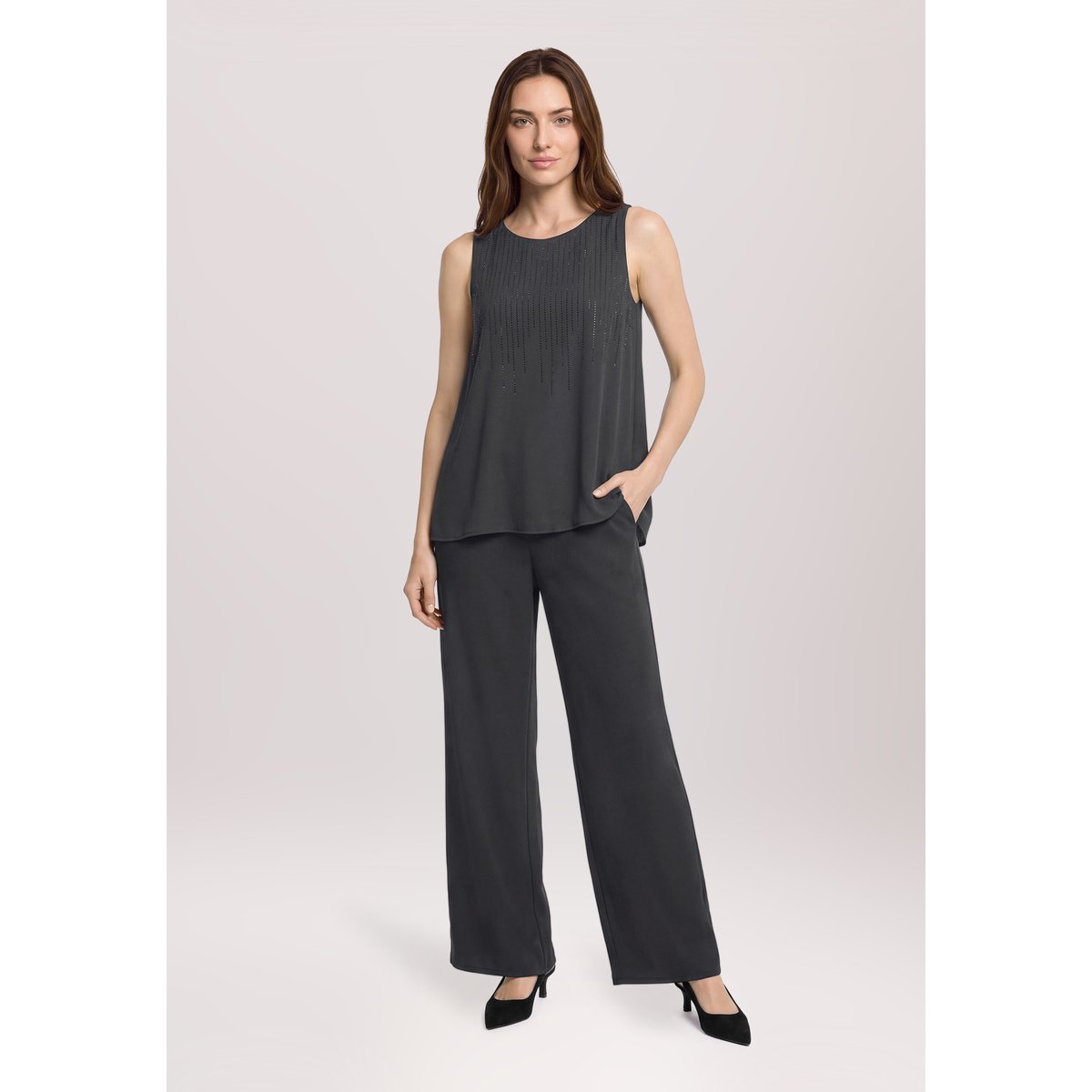 Haut façon blouse unicolore noir, BETTY BARCLAY