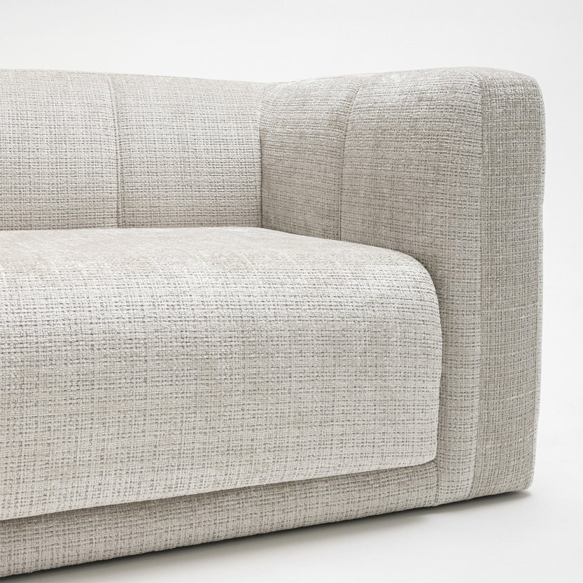 Canapé convertible 4 places en tissu chenille- DANAE écru, DRAWER