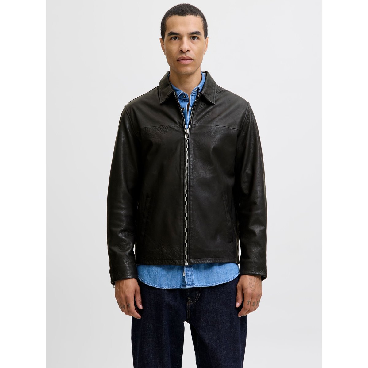 Veste En Cuir black, JACK & JONES