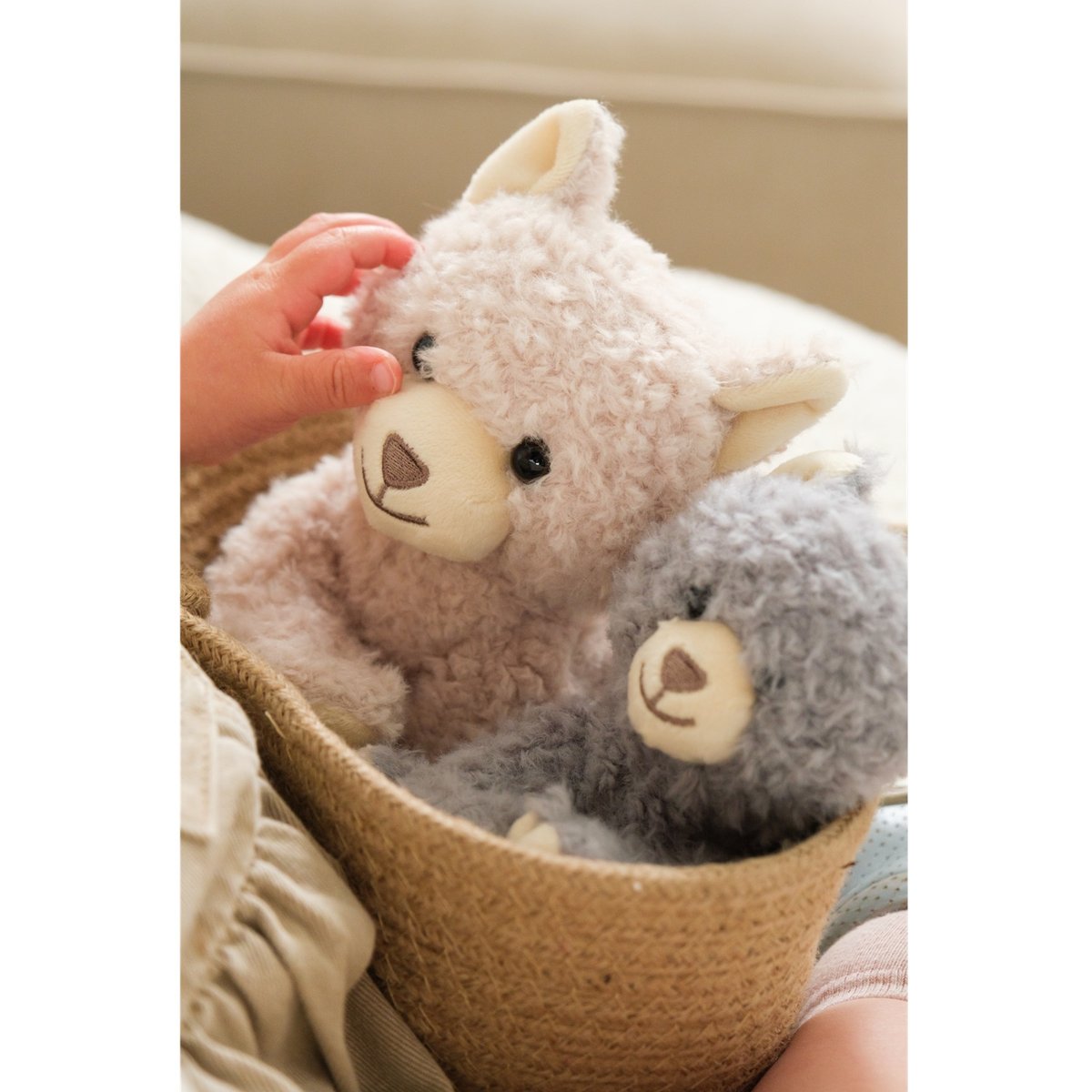 Duo peluches chats Romy 15 cm beige et gris, EGMONT TOYS