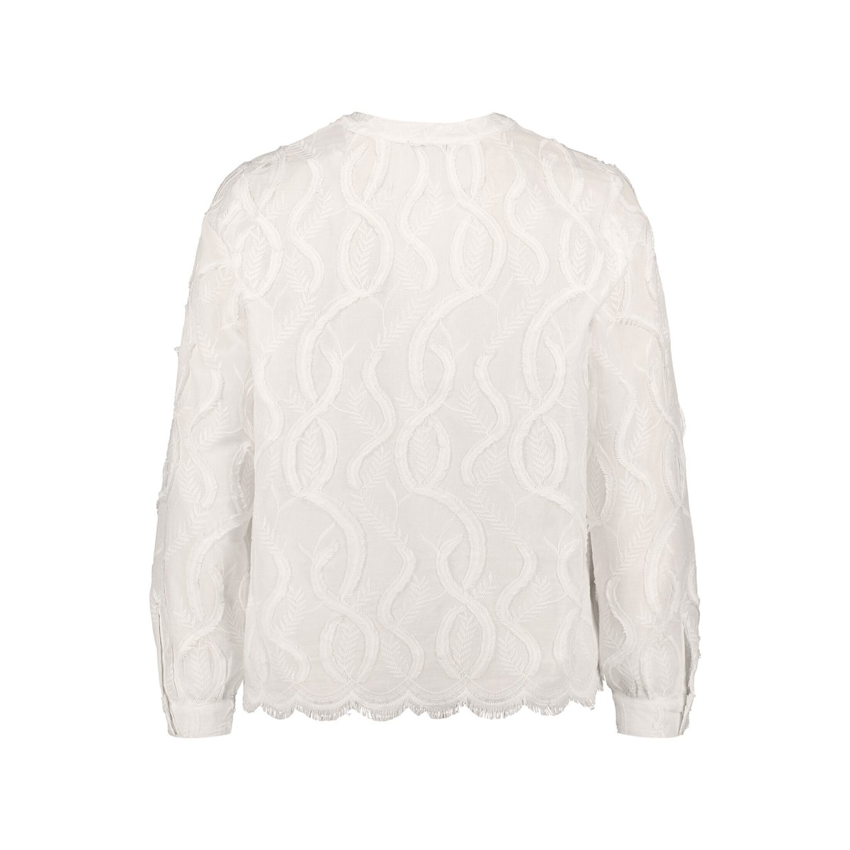 Chemisier en dentelle à bords fantaisie blanc, BETTY BARCLAY