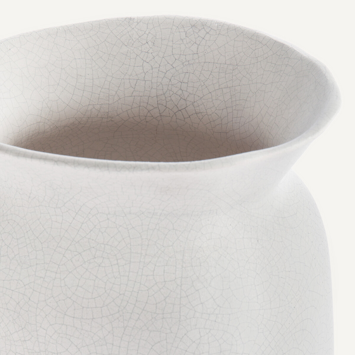Vase Estre aus Craquelé-Steingut, H40 cm kreide, AM.PM