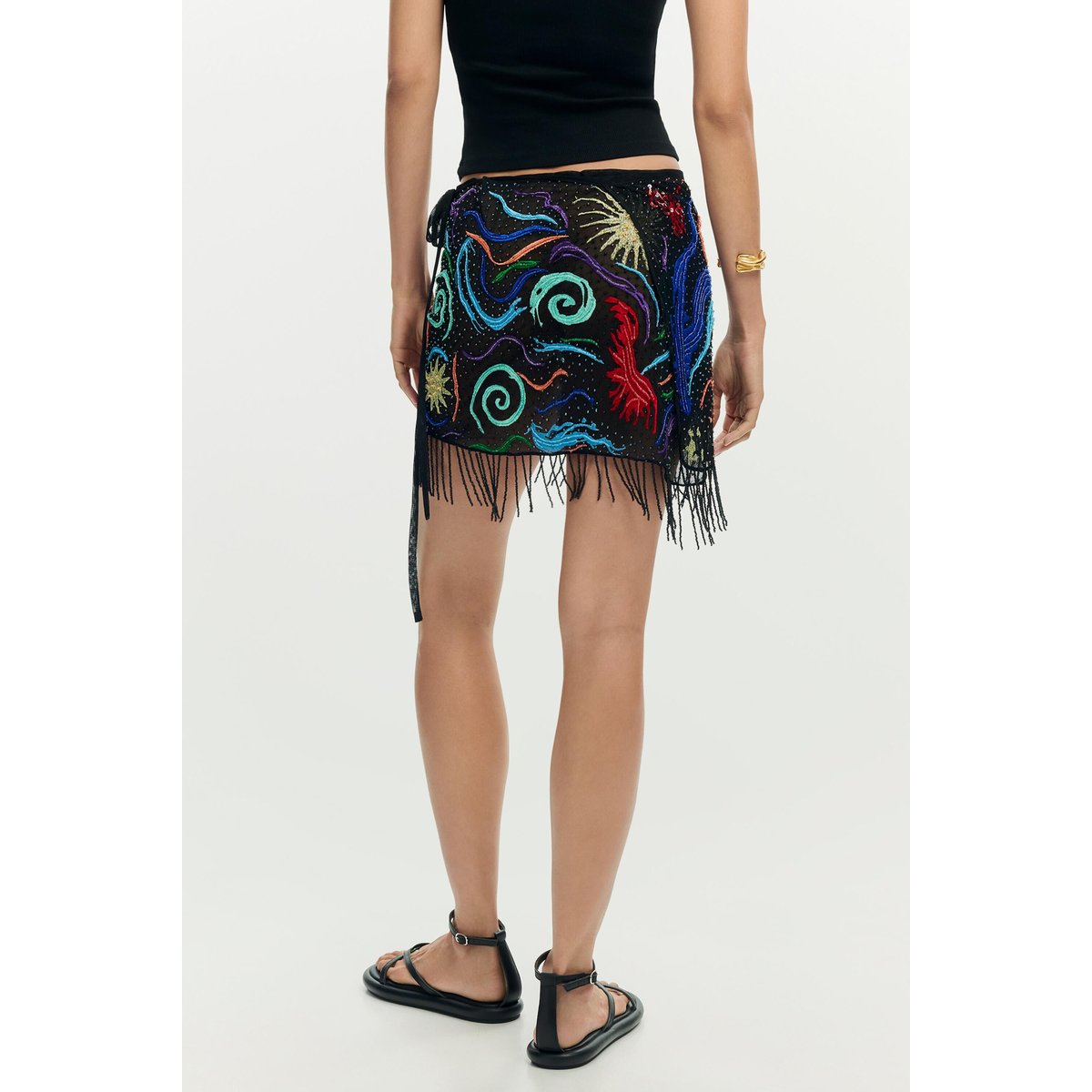 Paréo court imprimé multicolore, DESIGUAL