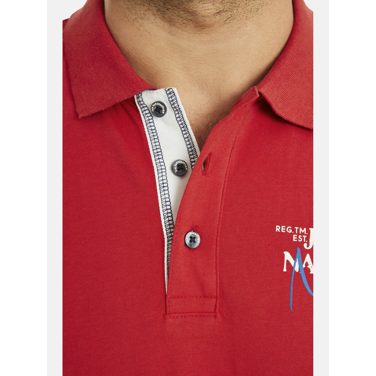 Lot de 2 polos DAGFINN rouge bleu foncé, JAN VANDERSTORM