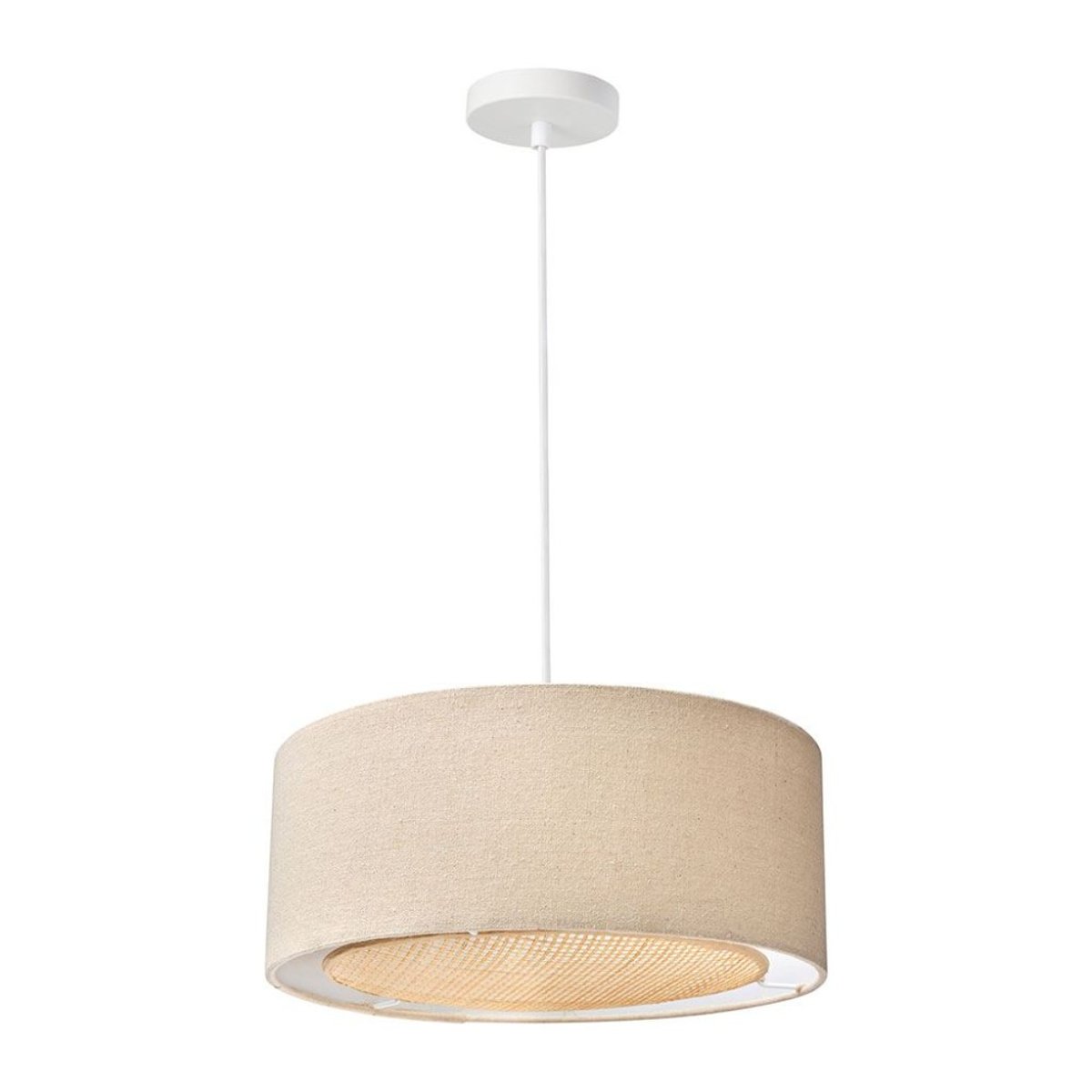 Suspension lin et bambou diamètre 35 beige, DECORATIE
